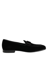 Dolce & Gabbana Black Velvet Loafers Formal Men Dress Shoes